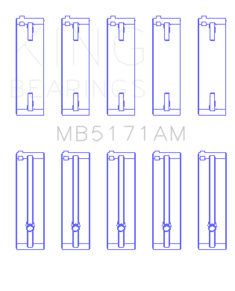 King Mazda FS-DE L4/FP L4/FS L4 DOHC 16 Valve (Size +0.5) Main Bearing Set
