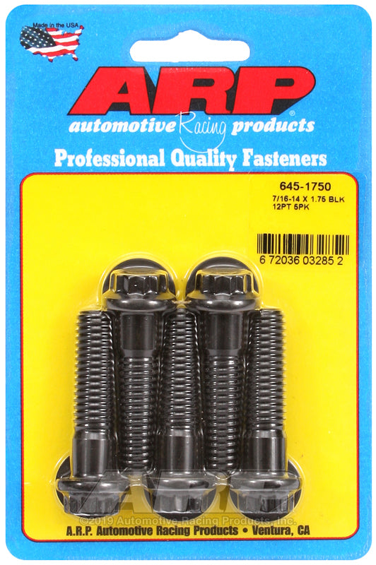 ARP 1/2in -20 x 1.750 12pt Black Oxide Bolts (5/pkg)