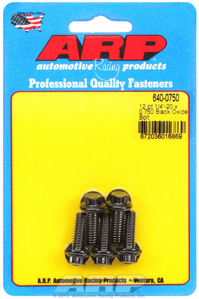 ARP 1/4-20 x 0.750 12pt Black Oxide Bolts
