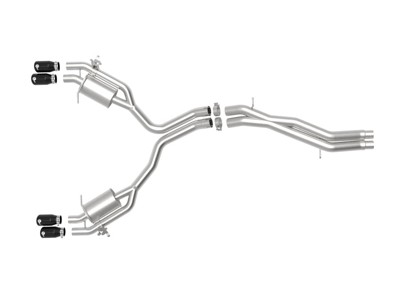 aFe 18-20 Audi RS5 Coupe MACH Force-Xp 3in to 2.5in 304 SS Axle-Back Exhaust System (Quad Black Tip)