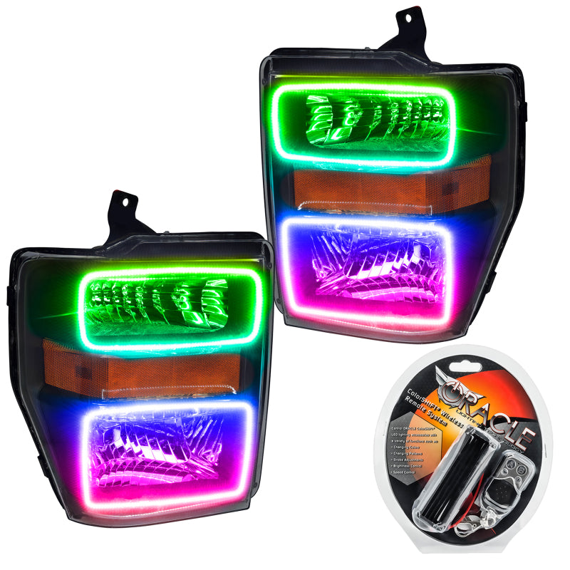 Oracle 08-10 Ford F250/350 LED HL - Black - ColorSHIFT SEE WARRANTY