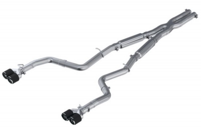 MBRP 15-16 Dodge Challenger RT 5.7L T304 SS 3in Dual Rear Cat-back CF Quad Tips - Street