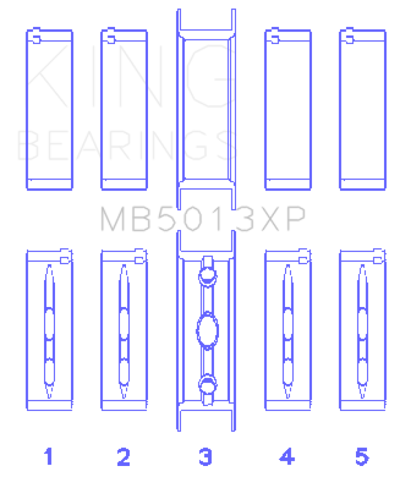 King Chevy LS1 / LS6 / LS3 (Size STD) Performance Main Bearing Set