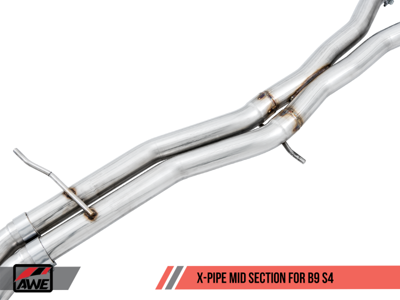 AWE Tuning Audi B9 S4 SwitchPath Exhaust - Non-Resonated (Black 102mm Tips)