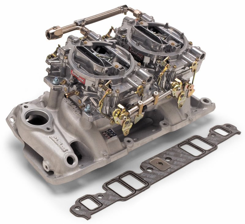 Edelbrock Manifold and Carb Kit Dual Quad RPM Air Gap 390-428 FE Ford