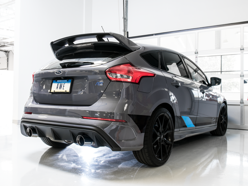 AWE Tuning Ford Focus RS SwitchPath Cat-back Exhaust - Diamond Black Tips