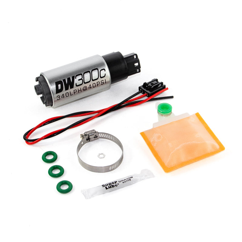 DeatschWerks 340lph DW300C Compact Fuel Pump w/ Ford Focus MK2 RS Set Up Kit (w/o Mounting Clips)