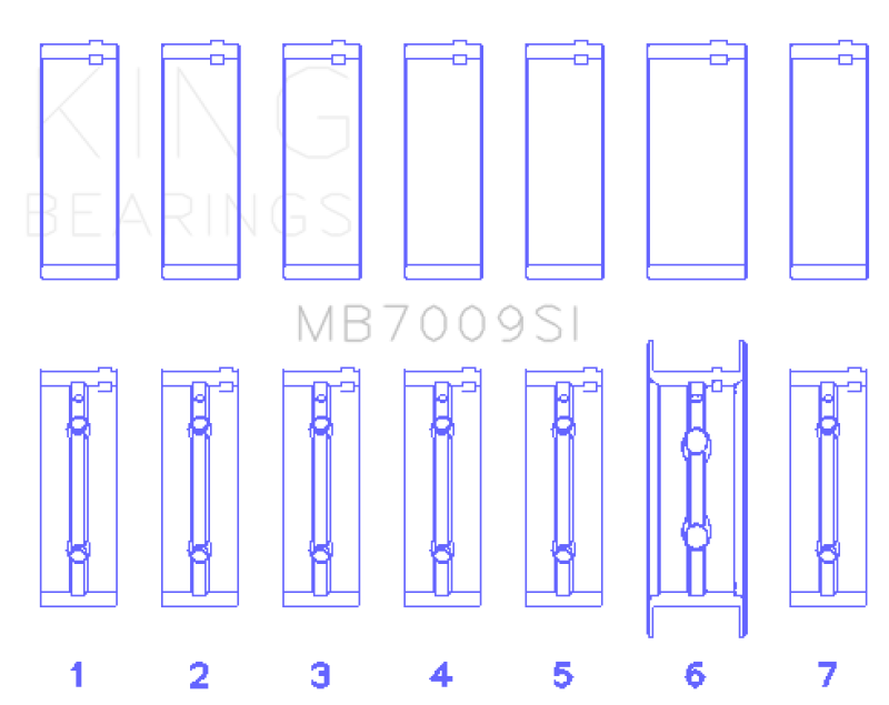 King 89-15 Dodge Cummins Diesel 5.9L 6.7L Inline 6 (Size 0.5mm) Main Bearing Set
